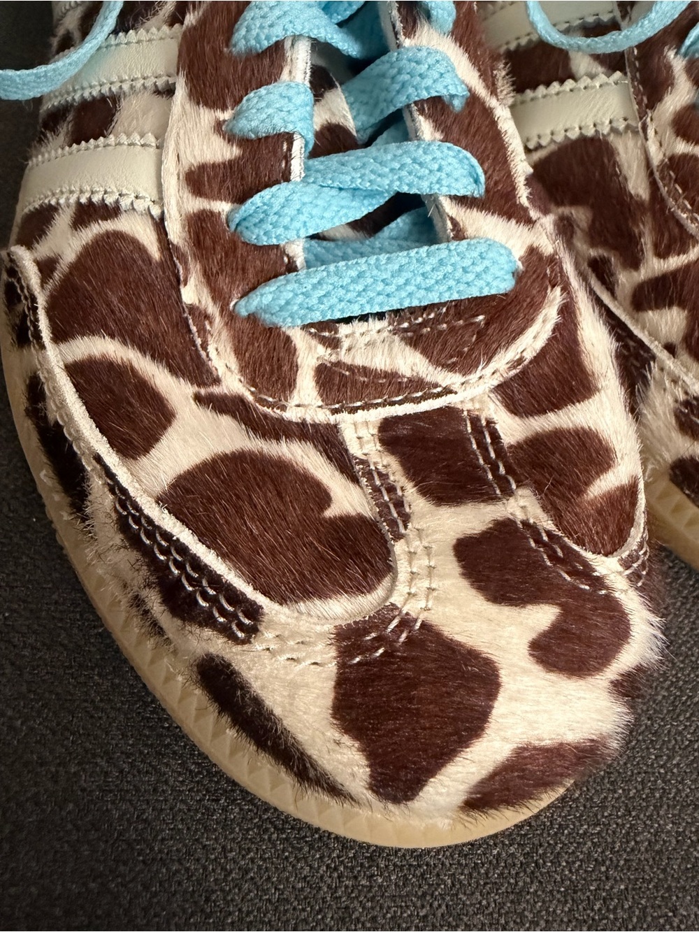 adidas Samba OG Shoes in Brown Giraffe Print pony hair - Picture 8 of 11